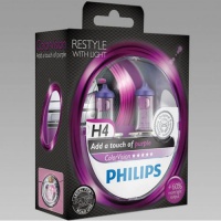 Автолампа галогенная PHILIPS H4 COLORVISION PURPLE 12V 60/55W  (2шт.)