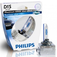 Автолампа ксеноновая PHILIPS D1S XENON BLUEVISION ULTRA 35W (2шт.)