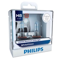 Автомобильная лампа PHILIPS WHITE VISION H8 55W (2шт.)